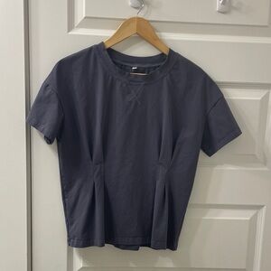 Dark Blue Short Sleeve Babydoll T-Shirt